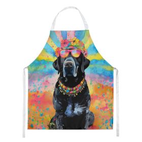 Black Labrador Hippie Dawg Apron Cooking Kitchen Server Baking Crafts Gardening for Adult Women Men, Unisex, Large, Multicolor (default: default)