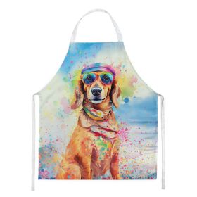 Dachshund Hippie Dawg Apron Cooking Kitchen Server Baking Crafts Gardening for Adult Women Men, Unisex, Large, Multicolor (default: default)