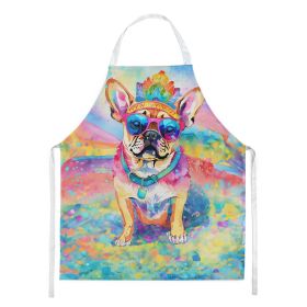 Pug Hippie Dawg Apron Cooking Kitchen Server Baking Crafts Gardening for Adult Women Men, Unisex, Large, Multicolor (default: default)