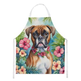 Boxer Luau Apron Cooking Kitchen Server Baking Crafts Gardening for Adult Women Men, Unisex, Large, Multicolor (default: default)