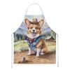 Corgi Cowboy Welcome Apron Cooking Kitchen Server Baking Crafts Gardening for Adult Women Men, Unisex, Large, Multicolor