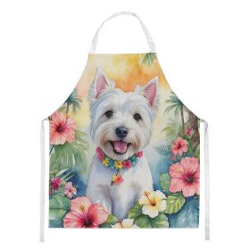 Westie Luau Apron Cooking Kitchen Server Baking Crafts Gardening for Adult Women Men, Unisex, Large, Multicolor (default: default)