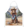 English Cocker Spaniel Cowboy Welcome Apron Cooking Kitchen Server Baking Crafts Gardening for Adult Women Men, Unisex, Large, Multicolor