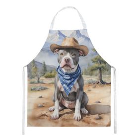 NEW Pit Bull Terrier Cowboy Welcome Apron Cooking Kitchen Server Baking Crafts Gardening for Adult Women Men, Unisex, Large, Multicolor (default: default)