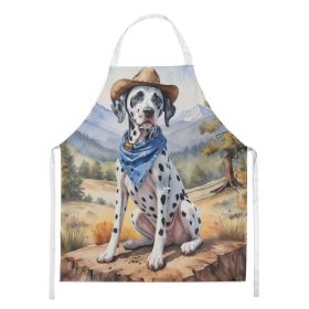 Dalmatian Cowboy Welcome Apron Cooking Kitchen Server Baking Crafts Gardening for Adult Women Men, Unisex, Large, Multicolor (default: default)