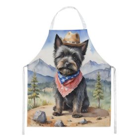 Cairn Terrier Cowboy Welcome Apron Cooking Kitchen Server Baking Crafts Gardening for Adult Women Men, Unisex, Large, Multicolor (default: default)