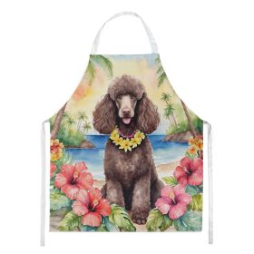 Chocolate Poodle Luau Apron Cooking Kitchen Server Baking Crafts Gardening for Adult Women Men, Unisex, Large, Multicolor (default: default)