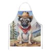 Pug Cowboy Welcome Apron Cooking Kitchen Server Baking Crafts Gardening for Adult Women Men, Unisex, Large, Multicolor