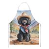 Black Poodle Cowboy Welcome Apron Cooking Kitchen Server Baking Crafts Gardening for Adult Women Men, Unisex, Large, Multicolor