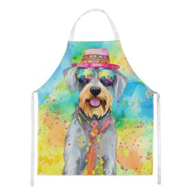Schnauzer Hippie Dawg Apron Cooking Kitchen Server Baking Crafts Gardening for Adult Women Men, Unisex, Large, Multicolor (default: default)