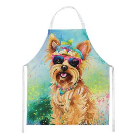 Yorkshire Terrier Hippie Dawg Apron Cooking Kitchen Server Baking Crafts Gardening for Adult Women Men, Unisex, Large, Multicolor (default: default)