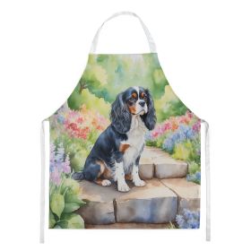 Cavalier Spaniel Spring Path Apron Cooking Kitchen Server Baking Crafts Gardening for Adult Women Men, Unisex, Large, Multicolor (default: default)