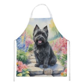 Cairn Terrier Spring Path Apron Cooking Kitchen Server Baking Crafts Gardening for Adult Women Men, Unisex, Large, Multicolor (default: default)