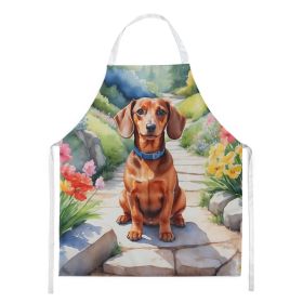 Dachshund Spring Path Apron Cooking Kitchen Server Baking Crafts Gardening for Adult Women Men, Unisex, Large, Multicolor (default: default)