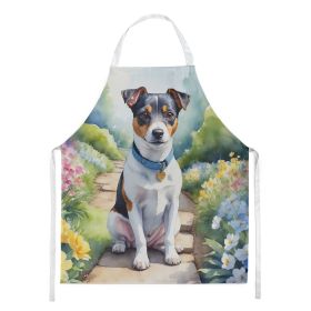 Jack Russell Terrier Spring Path Apron Cooking Kitchen Server Baking Crafts Gardening for Adult Women Men, Unisex, Large, Multicolor (default: default)