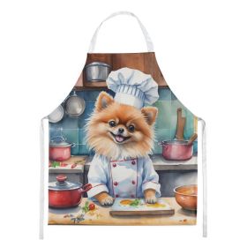 Pomeranian The Chef Apron Cooking Kitchen Server Baking Crafts Gardening for Adult Women Men, Unisex, Large, Multicolor (default: default)