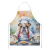 English Bulldog The Chef Apron Cooking Kitchen Server Baking Crafts Gardening for Adult Women Men, Unisex, Large, Multicolor