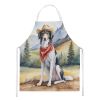 Borzoi Cowboy Welcome Apron Cooking Kitchen Server Baking Crafts Gardening for Adult Women Men, Unisex, Large, Multicolor