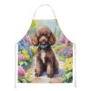 Chocolate Poodle Spring Path Apron Cooking Kitchen Server Baking Crafts Gardening for Adult Women Men, Unisex, Large, Multicolor