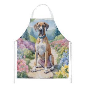 Great Dane Spring Path Apron Cooking Kitchen Server Baking Crafts Gardening for Adult Women Men, Unisex, Large, Multicolor (default: default)