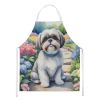 Shih Tzu Spring Path Apron Cooking Kitchen Server Baking Crafts Gardening for Adult Women Men, Unisex, Large, Multicolor