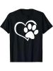 Dog Dad Mom Puppy Shirt Love Dogs Paw Print Heart Women Men T-Shirt, All-Season, Family T-shirt.