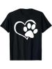 Dog Dad Mom Puppy Shirt Love Dogs Paw Print Heart Women Men T-Shirt, All-Season, Family T-shirt.