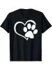 Dog Dad Mom Puppy Shirt Love Dogs Paw Print Heart Women Men T-Shirt, All-Season, Family T-shirt.