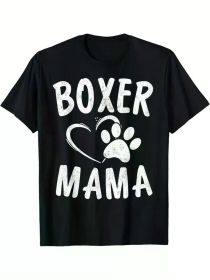 Fun Boxer Mama Gift Dog Lover Apparel Pet Boxer Mom T-ShirtFun Boxer Mama Gift Dog Lover Apparel Pet Boxer Mom T-ShirtFun Boxer Mama Gift Dog Lover Ap (Color: Black, size: M)