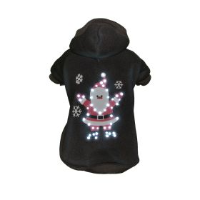 Pet Life LED Lighting Juggling Santa Hooded Sweater Pet Costume (size: large)
