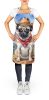 Pug Cowboy Welcome Apron Cooking Kitchen Server Baking Crafts Gardening for Adult Women Men, Unisex, Large, Multicolor