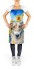 Borzoi in Sunflowers Apron Cooking Kitchen Server Baking Crafts Gardening for Adult Women Men, Unisex, Large, Multicolor