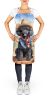 Black Poodle Cowboy Welcome Apron Cooking Kitchen Server Baking Crafts Gardening for Adult Women Men, Unisex, Large, Multicolor