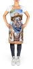English Bulldog Cowboy Welcome Apron Cooking Kitchen Server Baking Crafts Gardening for Adult Women Men, Unisex, Large, Multicolor