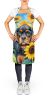Cavalier Spaniel in Sunflowers Apron Cooking Kitchen Server Baking Crafts Gardening for Adult Women Men, Unisex, Large, Multicolor