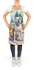 American Bulldog Spring Garden Apron Cooking Kitchen Server Baking Crafts Gardening for Adult Women Men, Unisex, Large, Multicolor