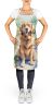 Golden Retriever Spring Path Apron Cooking Kitchen Server Baking Crafts Gardening for Adult Women Men, Unisex, Large, Multicolor