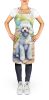 White Poodle Spring Path Apron Cooking Kitchen Server Baking Crafts Gardening for Adult Women Men, Unisex, Large, Multicolor