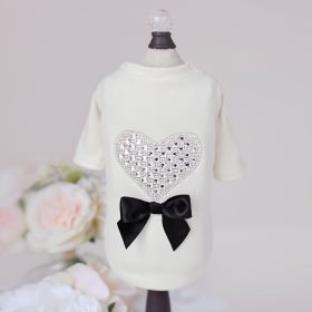 Oh my heart Dog Tee (Color: Ivory, size: XXS)