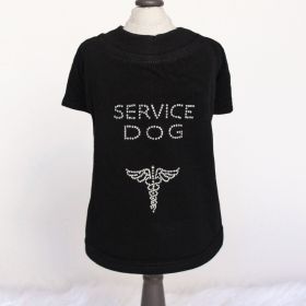 Service Dog Tee (Color: Black, size: XXS)